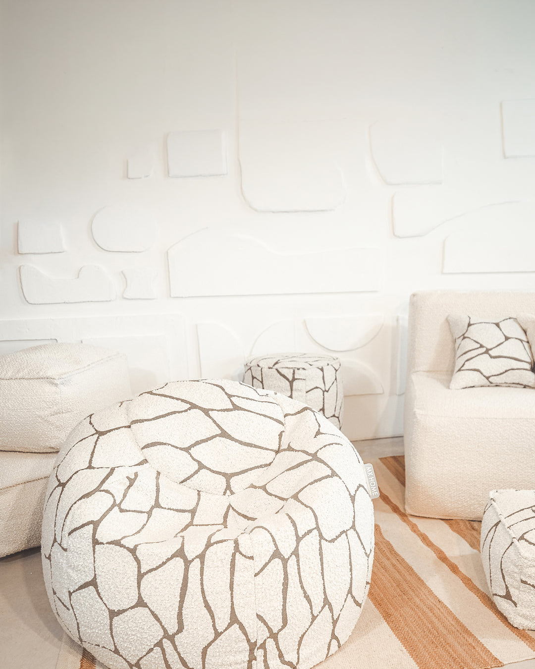 Pouf XL - Lana rizada diseño