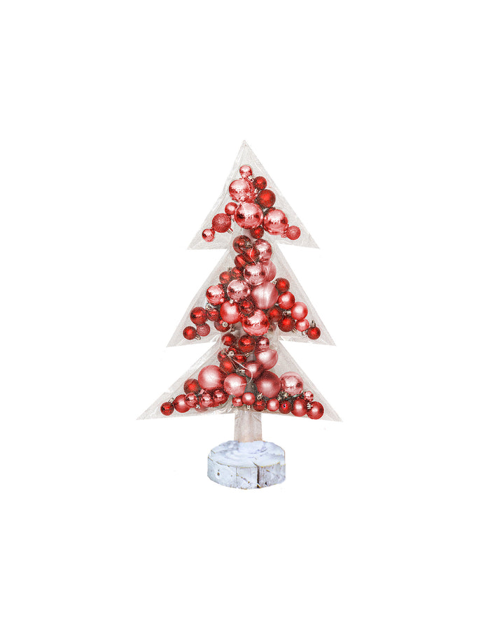 Red christmas tree - transparent pvc - 70 cm