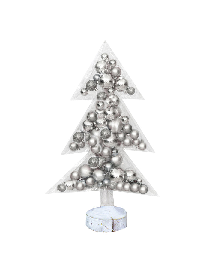 Albero di natale argento - pvc trasparente - 70 cm