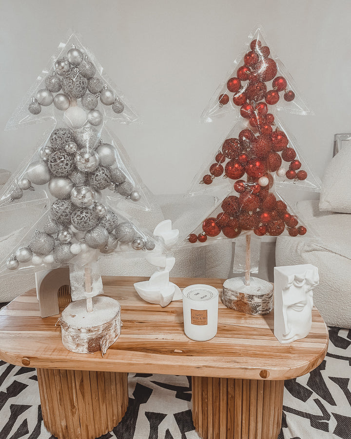 Albero di natale argento - pvc trasparente - 70 cm