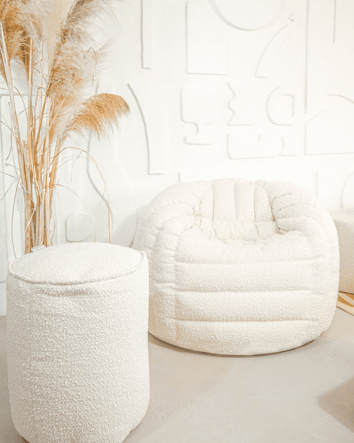 Boucle wool stool