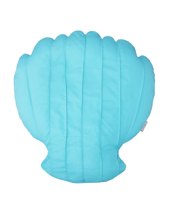 Pouf XL flottant coquillage - Effet raphia, blanc ou bleu - MXHOME