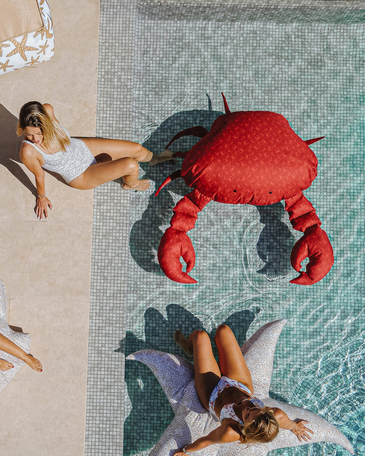 VILEBREQUIN x MX Home - Pouf XL flottant crabe - Rouge avec motifs - MXHOME