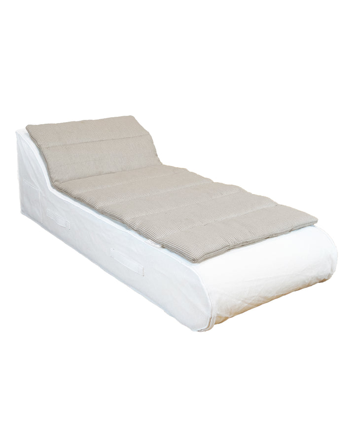 Surmatelas daybed 1 place - Blanc rayé beige - MXHOME