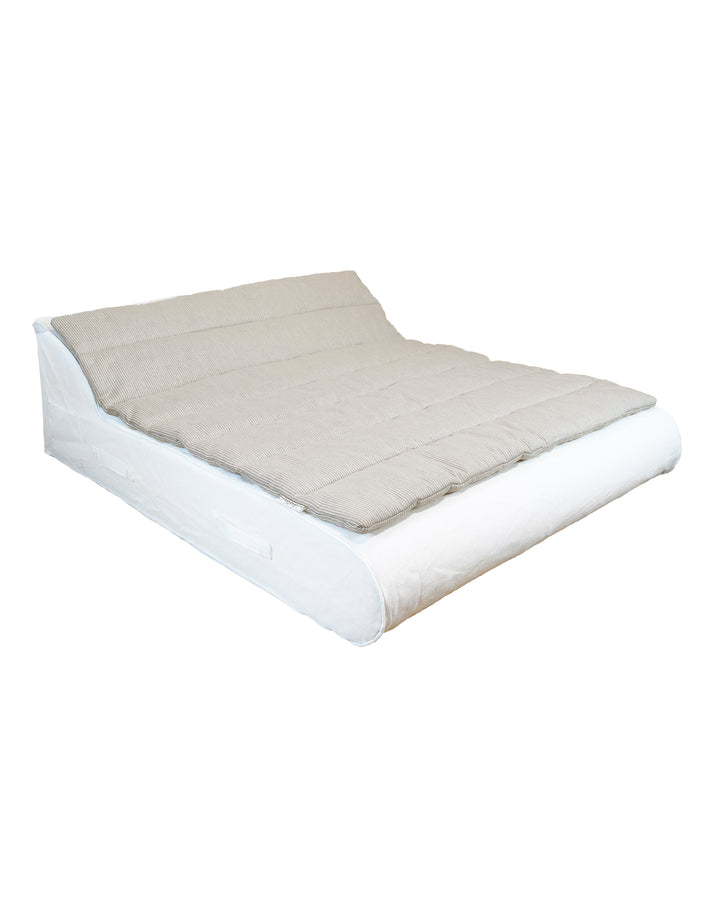 Surmatelas daybed 2 places - Blanc rayé beige - MXHOME