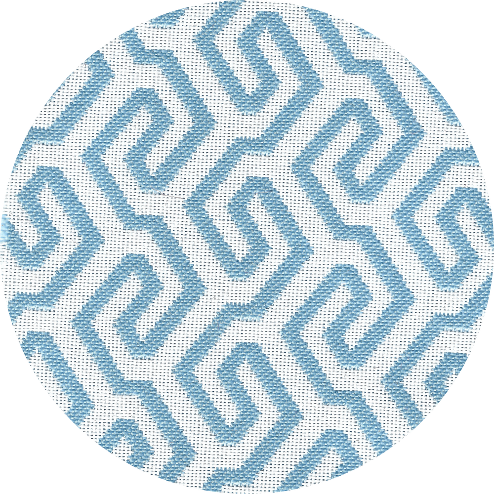 Lit bain de soleil 2 places en mousse - Blanc avec motifs bleus - MXHOME