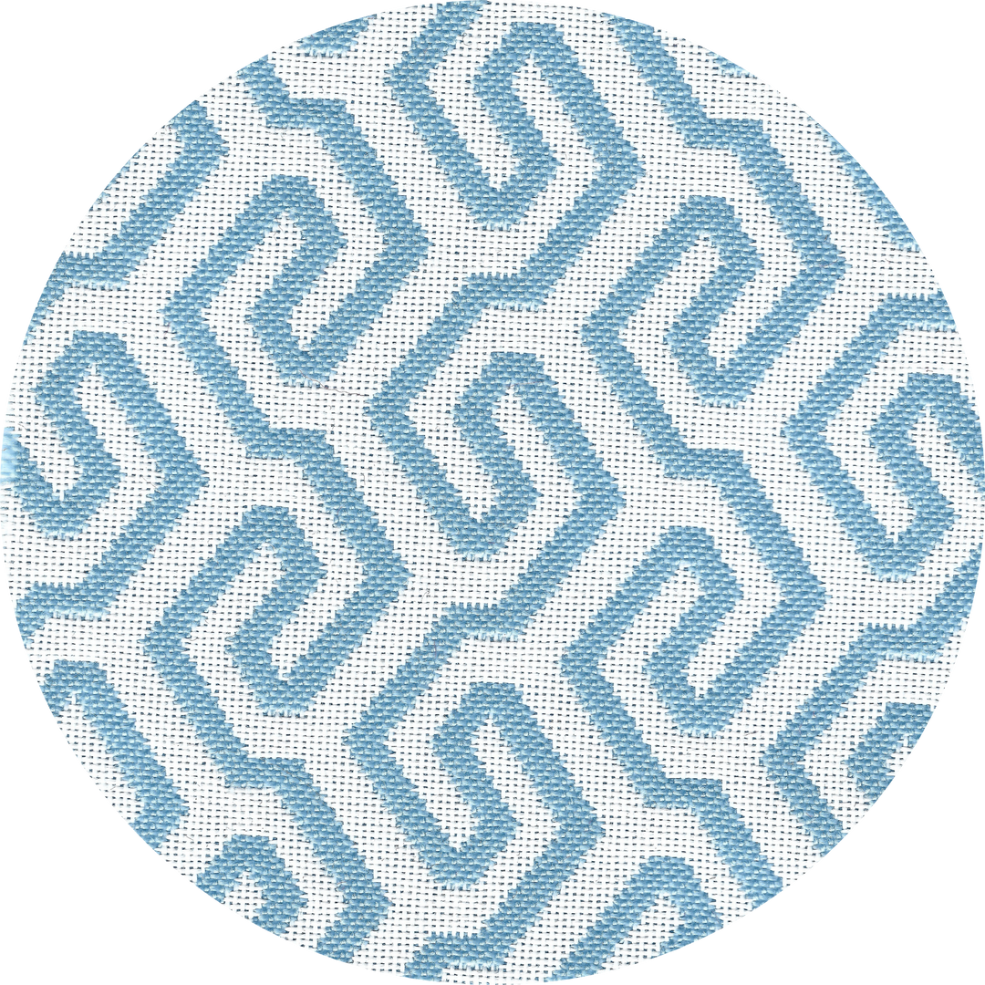 Lit bain de soleil 2 places en mousse - Blanc avec motifs bleus - MXHOME