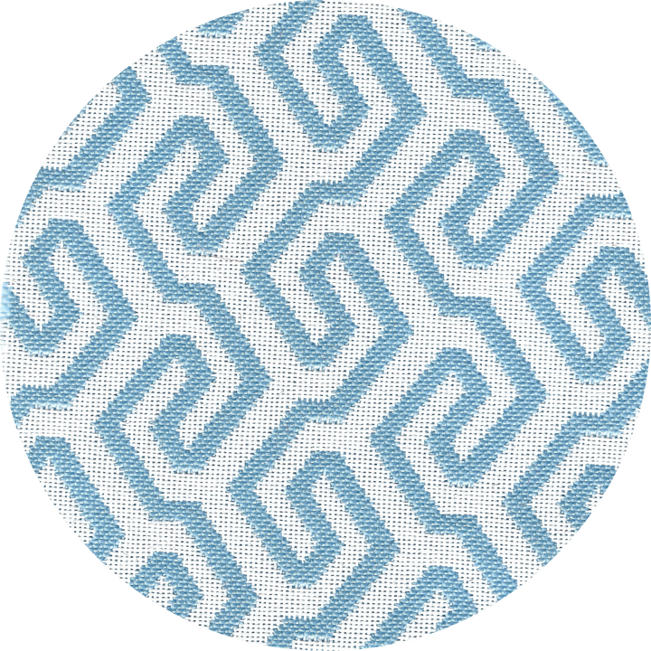 Lit bain de soleil 2 places en mousse - Blanc avec motifs bleus - MXHOME