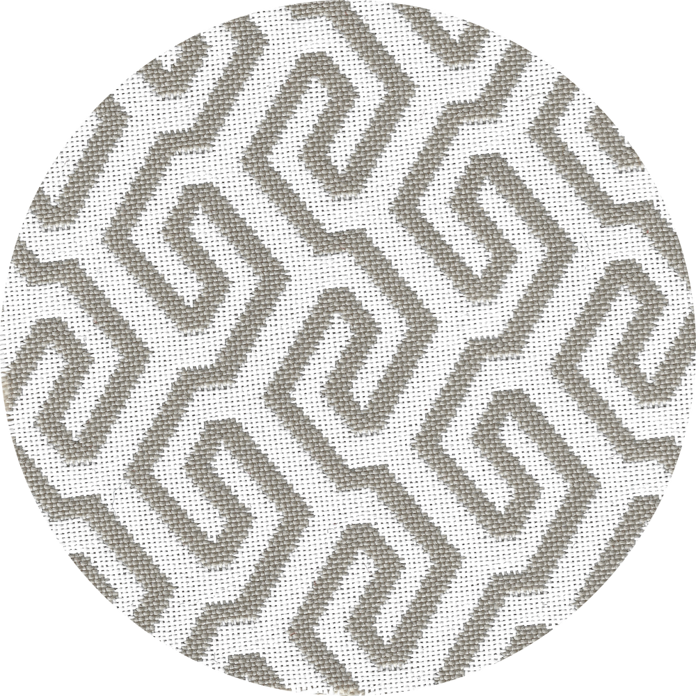 Lit bain de soleil rond en mousse - Blanc avec motifs beiges - MXHOME