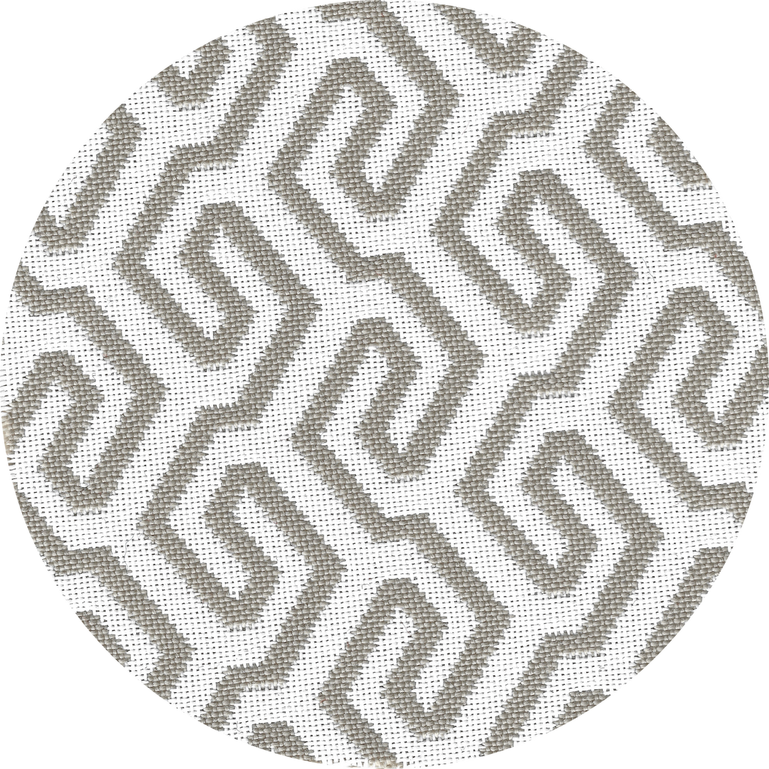 Lit bain de soleil rond en mousse - Blanc avec motifs beiges - MXHOME