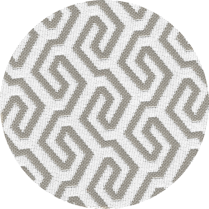 Lit bain de soleil rond en mousse - Blanc avec motifs beiges - MXHOME